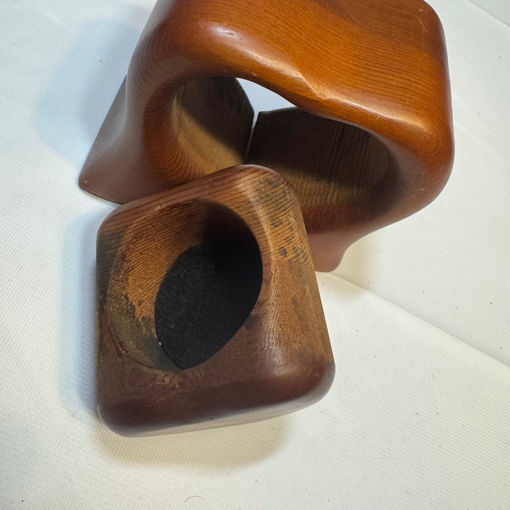 Vtg Handcrafted Native Redwood Heart Puzzle Box Small Vintage Wood Trinket Box - Picture 10 of 10